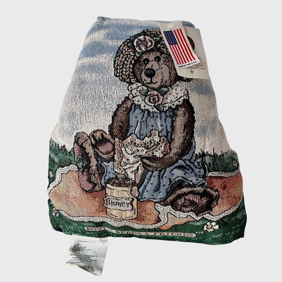 BOYDS BEARS & FRIENDS Forever Friends Tapestry Pillow DoorStop Shape Vintage USA - Picture 1 of 11